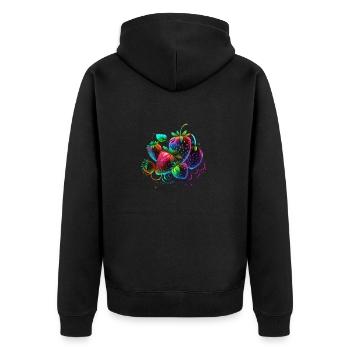 JOLIES FRAISES - MULTICOLORES - Veste à capuche bio Premium Unisexe - noir - Dos - Nico (187cm)