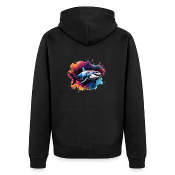 Requin pour les animaux marins Fans Cadeau Vacances - Veste à capuche bio Premium Unisexe - noir - Dos - Nico (187cm)
