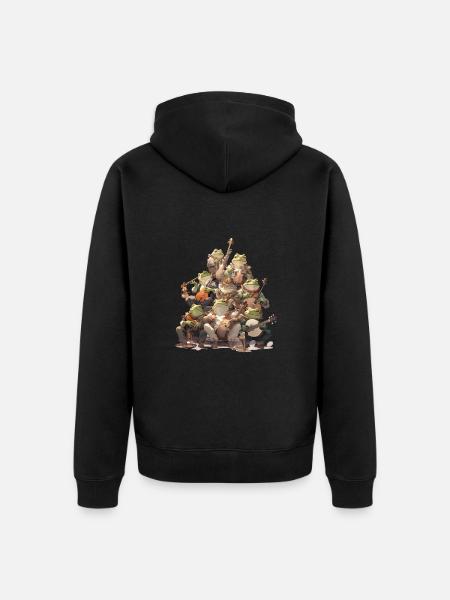 Frosch - Unisex Premium Bio Zip Hoodie - Schwarz