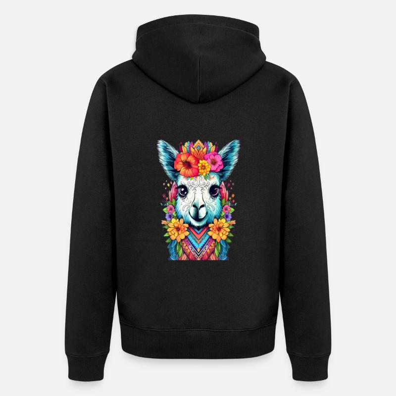 Lama - Veste à capuche bio Premium Unisexe - noir