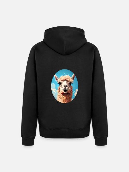 Alpaca - Unisex Premium Organic Zip Hoodie - black