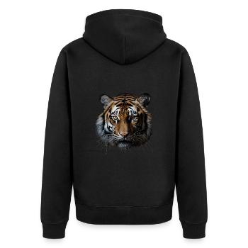 Tigre - Veste à capuche bio Premium Unisexe - noir - Dos - Nico (187cm)