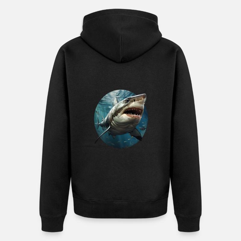 Requin - Veste à capuche bio Premium Unisexe - noir