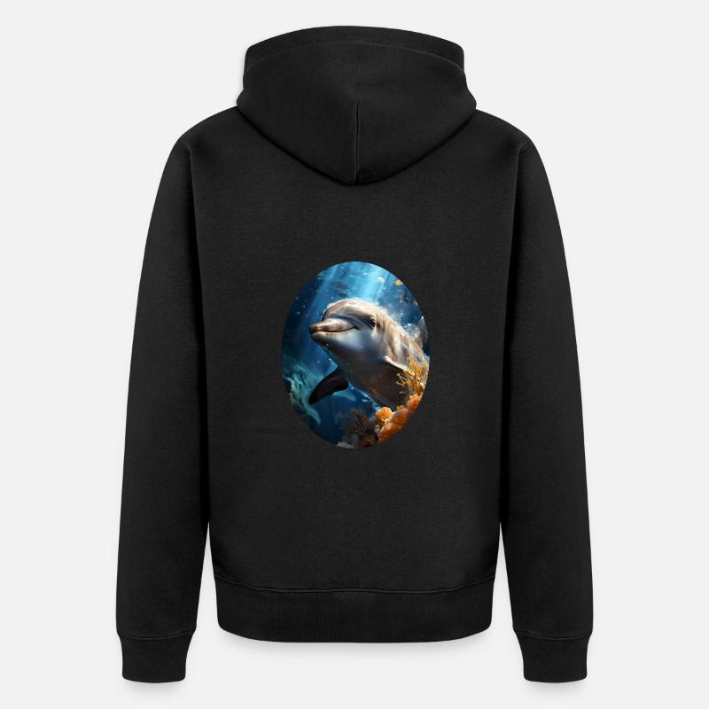 Dauphin - Veste à capuche bio Premium Unisexe - noir