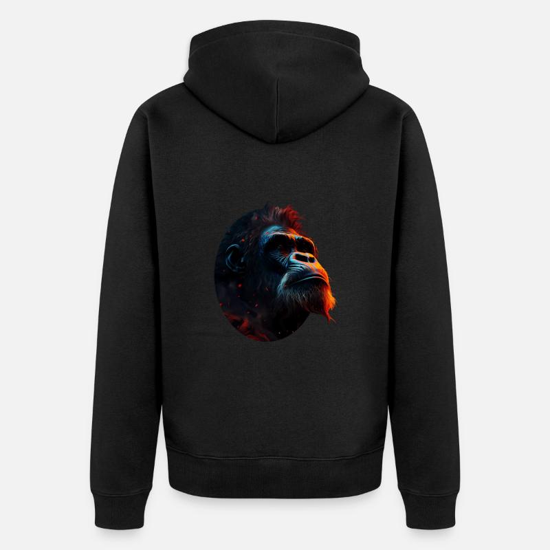 Gorilla - Unisex Premium Bio Zip Hoodie - Schwarz