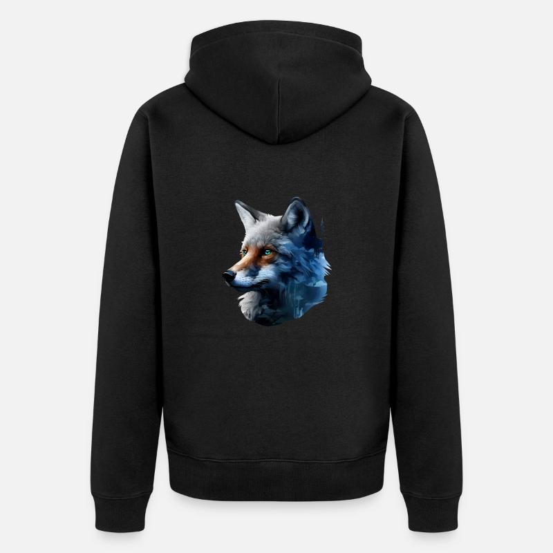 Fuchs - Unisex Premium Bio Zip Hoodie - Schwarz