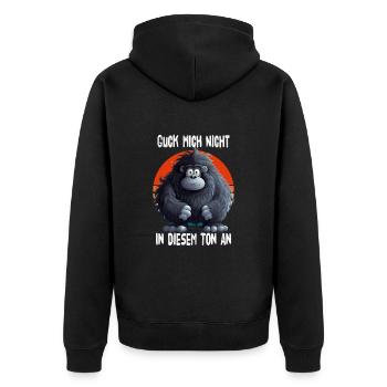 Don't Look At Me In That Tone Gorilla - Unisex Premium Organic Zip Hoodie - black - Back - Nico (187cm)