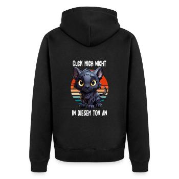 Guck Mich Nicht In Diesem Ton An Panther - Unisex Premium Bio Zip Hoodie - Schwarz - Hinten - Nico (187cm)