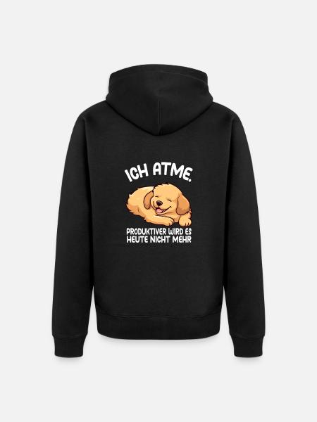 I Golden more reductively - Unisex Premium Organic Zip Hoodie - black