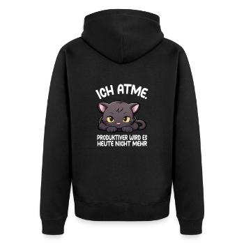 Je respire la panthère - Veste à capuche bio Premium Unisexe - noir - Dos - Nico (187cm)