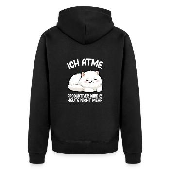 Je respire le chat persan - Veste à capuche bio Premium Unisexe - noir - Dos - Nico (187cm)