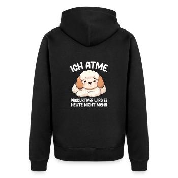 Je respire plus roductivement, il n’y a plus de caniche aujourd’hui - Veste à capuche bio Premium Unisexe - noir - Dos - Nico (187cm)