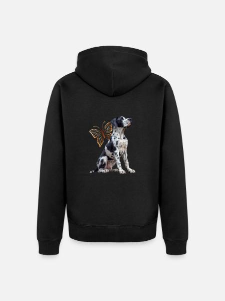 Deutsche Dogge - Unisex Premium Bio Zip Hoodie - Schwarz