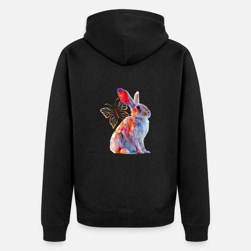 Hasen - Unisex Premium Bio Zip Hoodie - Schwarz