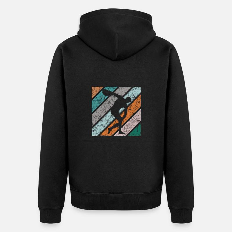 Diskuswerfen Design Diskuswerfer Diskuswerferin - Unisex Premium Bio Zip Hoodie - Schwarz