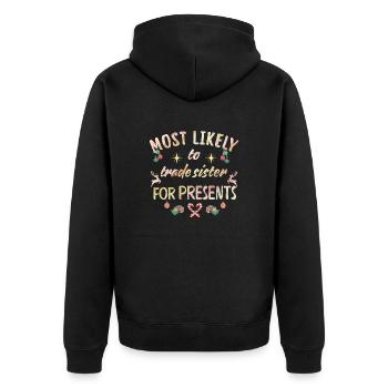 le plus susceptible d’échanger sa sœur contre des cadeaux - Veste à capuche bio Premium Unisexe - noir - Dos - Nico (187cm)