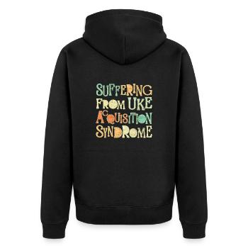 Suffering from Uke Acquisition Syndrome - Unisex Premium Organic Zip Hoodie - black - Back - Nico (187cm)
