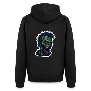 Zombie - Unisex Premium Organic Zip Hoodie - black - Back - Nico (187cm)
