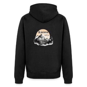 Carinthie avec montagnes et paysages, Montagnes de Carinthie - Veste à capuche bio Premium Unisexe - noir - Dos - Nico (187cm)