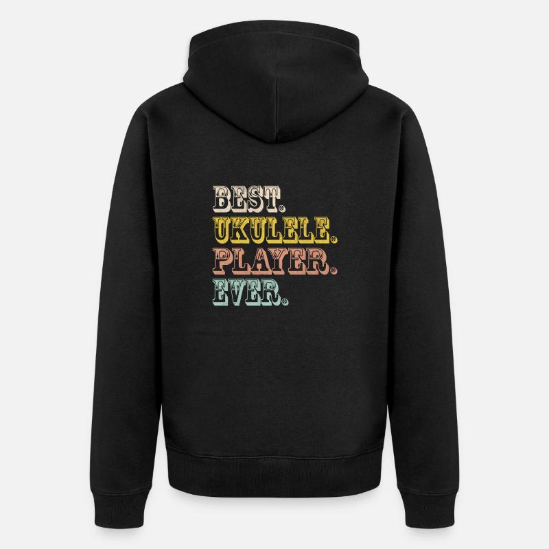 Meilleur. Ukulélé. Joueur. Jamais. - Veste à capuche bio Premium Unisexe - noir