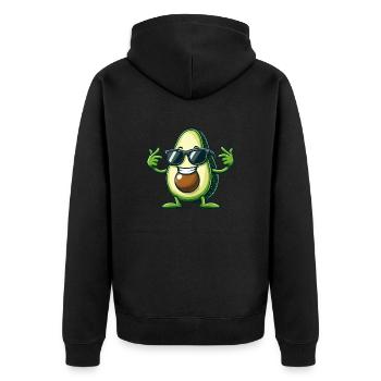 Avocat cool avec des lunettes de soleil Design amusant - Veste à capuche bio Premium Unisexe - noir - Dos - Nico (187cm)