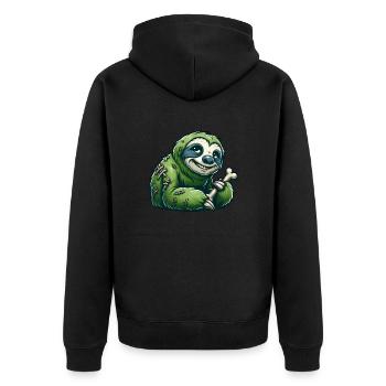 Halloween paresseux zombie dessin animé drôle - Veste à capuche bio Premium Unisexe - noir - Dos - Nico (187cm)