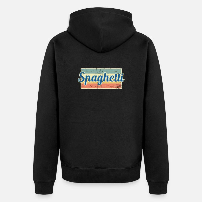 Spaghetti - Unisex Premium Bio Zip Hoodie - Schwarz