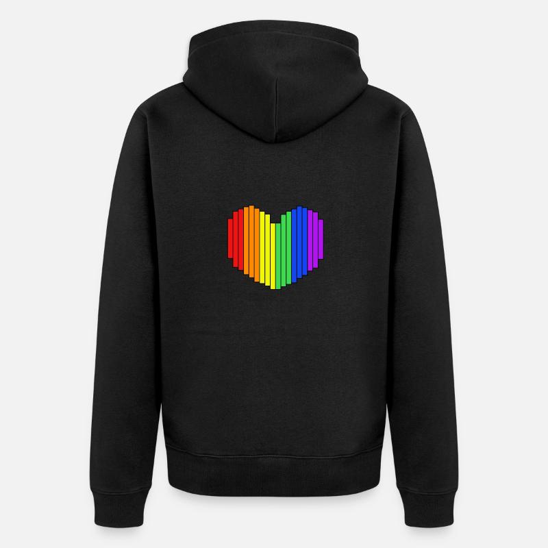 Conception de cœur arc-en-ciel - Veste à capuche bio Premium Unisexe - noir