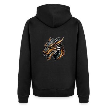 Portrait d'un dragon - Veste à capuche bio Premium Unisexe - noir - Dos - Nico (187cm)