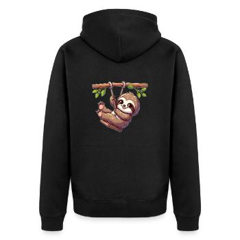 Drôle paresseux balançoire aire de jeux dessin animé Spa - Veste à capuche bio Premium Unisexe - noir - Dos - Nico (187cm)