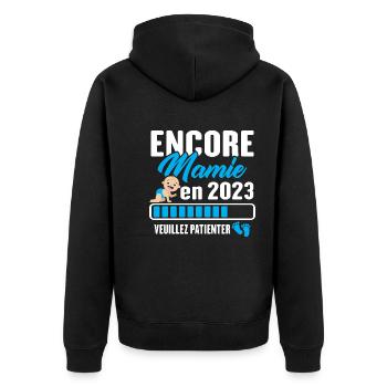 Encore Mamie En 2023 Cadeau Future Grand-mère - Veste à capuche bio Premium Unisexe - noir - Dos - Nico (187cm)