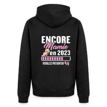Encore Mamie En 2023 Cadeau Future Grand-mère - Veste à capuche bio Premium Unisexe - noir - Dos - Nico (187cm)
