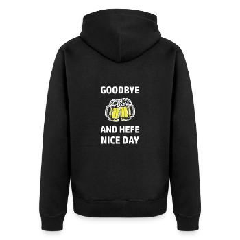 Lustige Bier Sprüche Malle Grillen - Unisex Premium Bio Zip Hoodie - Schwarz - Hinten - Nico (187cm)