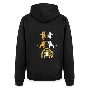 Cat Fusion Superpower Anime Drôle - Veste à capuche bio Premium Unisexe - noir - Dos - Nico (187cm)
