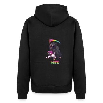 Licorne Sensemann Rosa Bunt tod sarkasmus - Veste à capuche bio Premium Unisexe - noir - Dos - Nico (187cm)