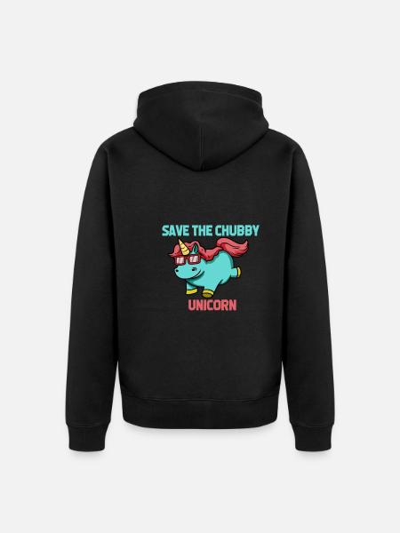 Mooliges Einhorn Sonnenbrille - Unisex Premium Bio Zip Hoodie - Schwarz