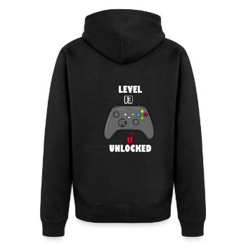 Level 13 controller gamer unlocked birthday - Unisex Premium Organic Zip Hoodie - black - Back - Nico (187cm)