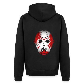 Halloween Horror Mask Killer - Unisex Premium Organic Zip Hoodie - black - Back - Nico (187cm)