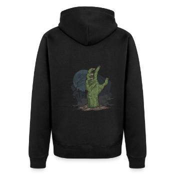 Halloween Zombie Hand Cemetery - Unisex Premium Organic Zip Hoodie - black - Back - Nico (187cm)