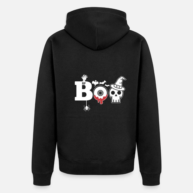 BOO Ghosts Effraie Halloween - Veste à capuche bio Premium Unisexe - noir