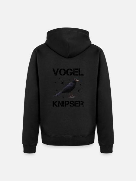 Vogelknipser Hobbyfotograf - Unisex Premium Bio Zip Hoodie - Schwarz