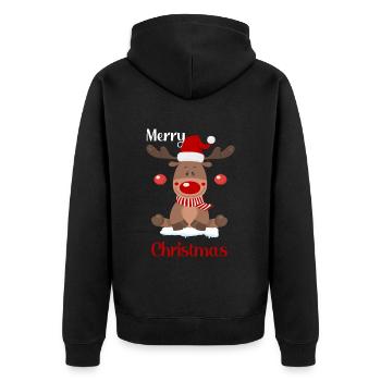 Joyeux Noël Rennes Noël - Veste à capuche bio Premium Unisexe - noir - Dos - Nico (187cm)