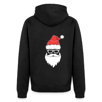 Visage cool du Père Noël avec des lunettes - Veste à capuche bio Premium Unisexe - noir - Dos - Nico (187cm)
