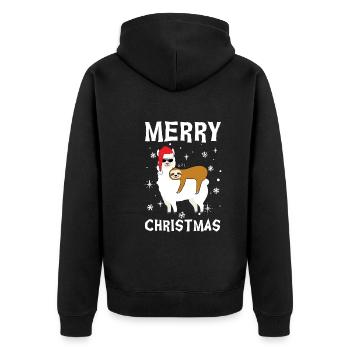 Joyeux Noël Alpaga et Paresseux - Veste à capuche bio Premium Unisexe - noir - Dos - Nico (187cm)