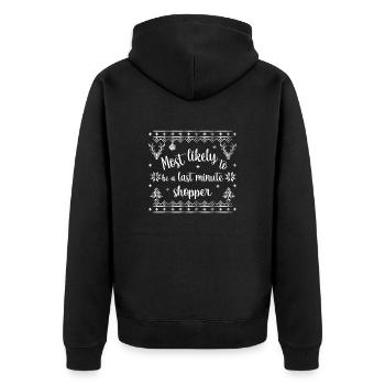 most likely to be a last minute shopper - Unisex Premium Organic Zip Hoodie - black - Back - Nico (187cm)