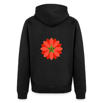 Marokko - Unisex Premium Bio Zip Hoodie - Schwarz - Hinten - Nico (187cm)