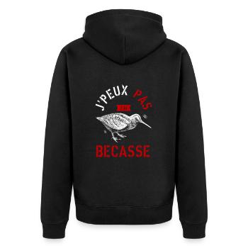J Peux Pas J Ai Bécasse - Veste à capuche bio Premium Unisexe - noir - Dos - Nico (187cm)