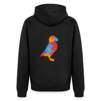Puffin Bunter Papageientaucher Papageitaucher - Unisex Premium Bio Zip Hoodie - Schwarz - Hinten - Nico (187cm)