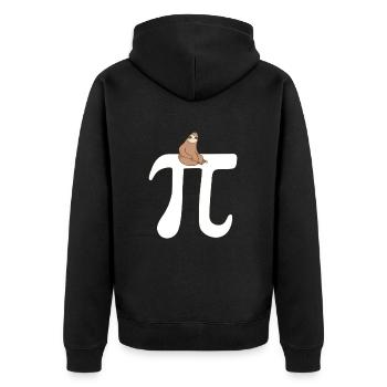 Math Sloth Pi - Unisex Premium Organic Zip Hoodie - black - Back - Nico (187cm)