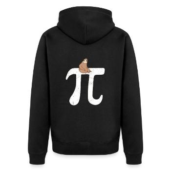 Math Sloth Pi - Unisex Premium Organic Zip Hoodie - black - Back - Nico (187cm)